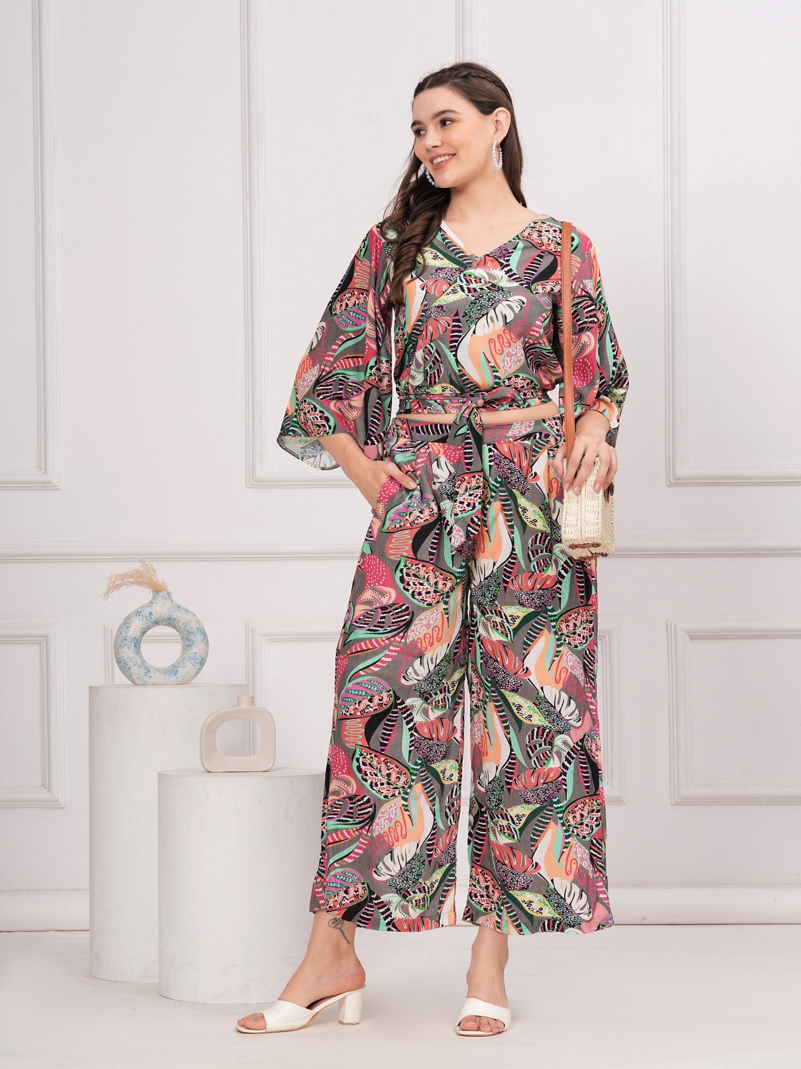 Rangvastra Rayon Multicolour Printed Co-ords Set