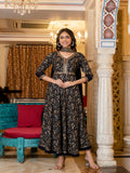 Rangvastra  Rayon Foil Floral Print Gown With Dupatta Set