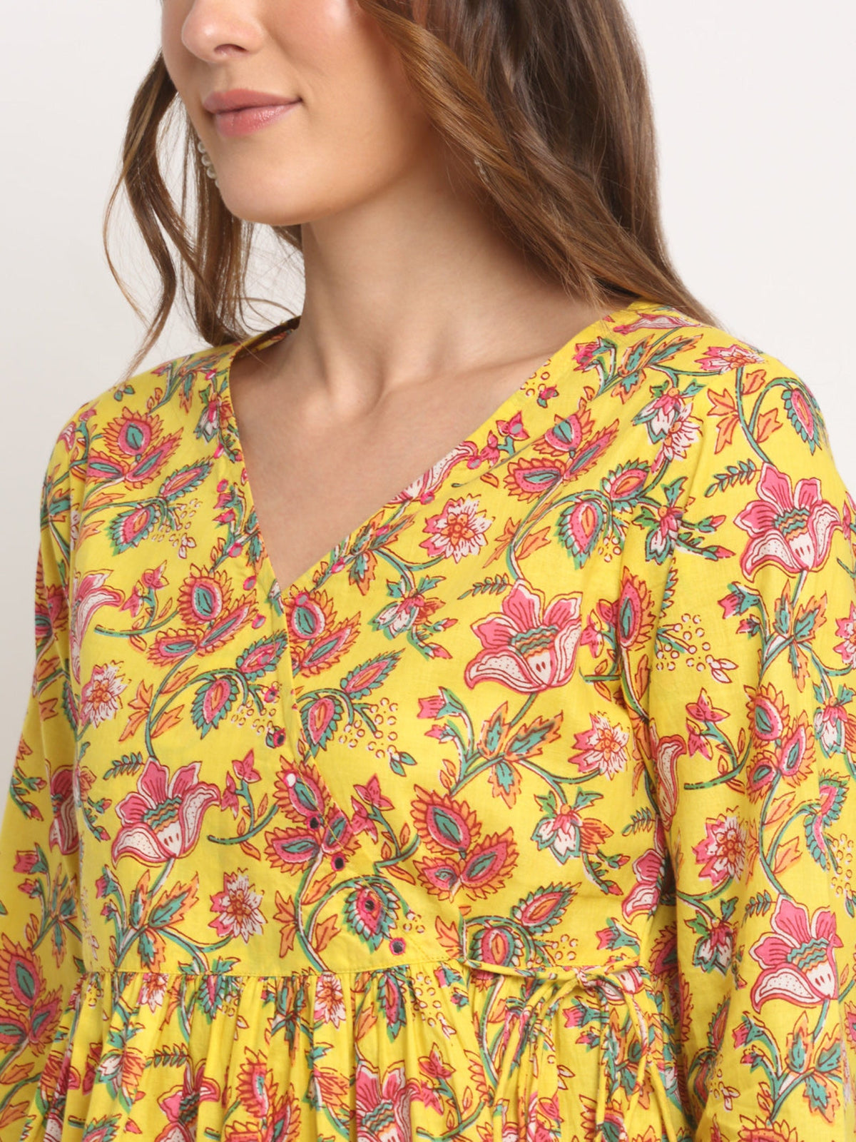 Rangvastra Yellow Floral Printed Co-Ord Set