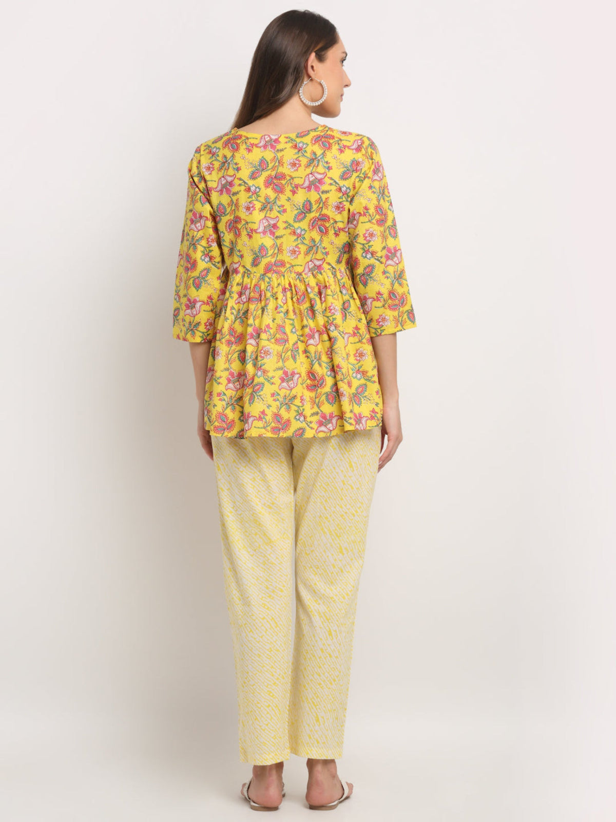 Rangvastra Yellow Floral Printed Co-Ord Set