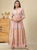 Rangvastra Chanderi Ethnic Motifs Printed Kurta Gown
