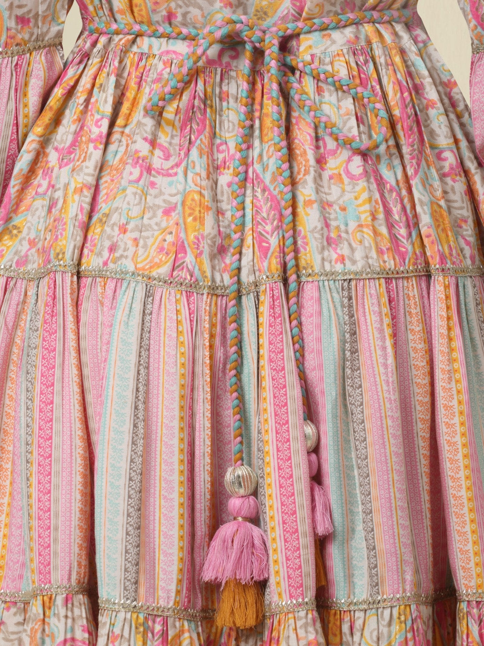 Rangvastra Chanderi Ethnic Motifs Printed Kurta Gown