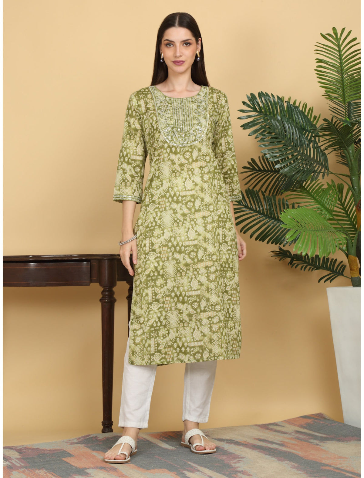 Rangvastra Cotton Ethnic Motifs Printed Straight Kurta