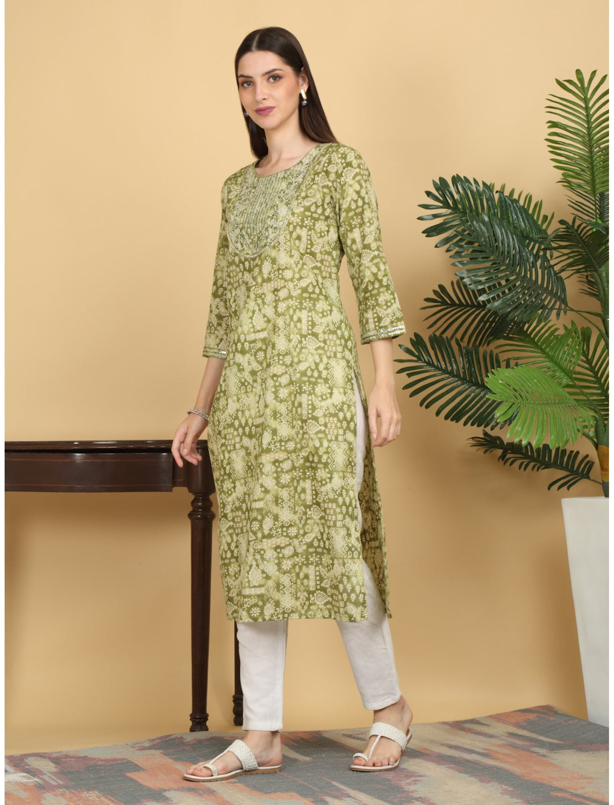 Rangvastra Cotton Ethnic Motifs Printed Straight Kurta