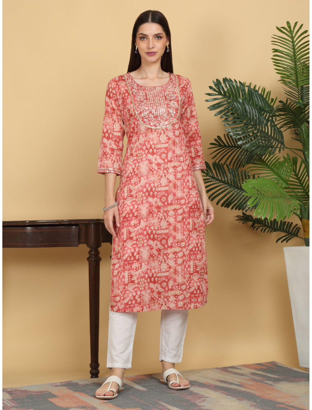 Rangvastra Cotton Ethnic Motifs Printed Straight Kurta