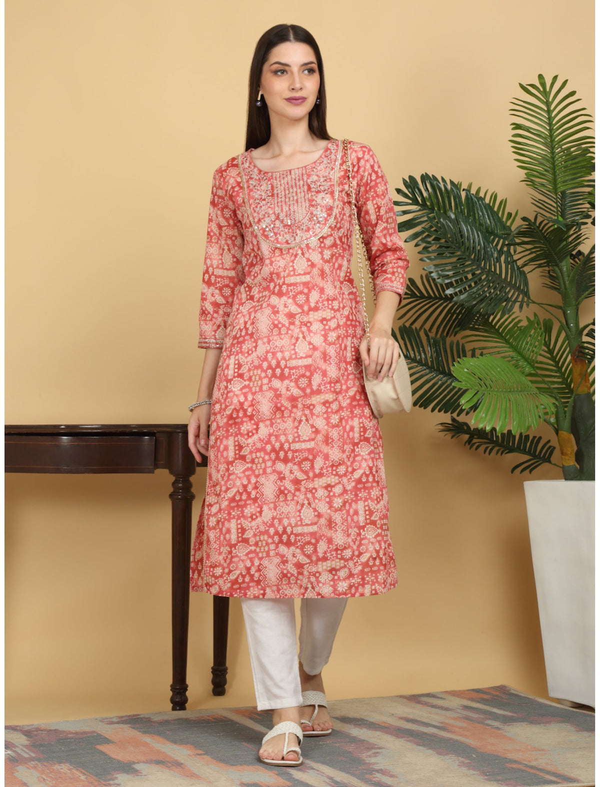 Rangvastra Cotton Ethnic Motifs Printed Straight Kurta