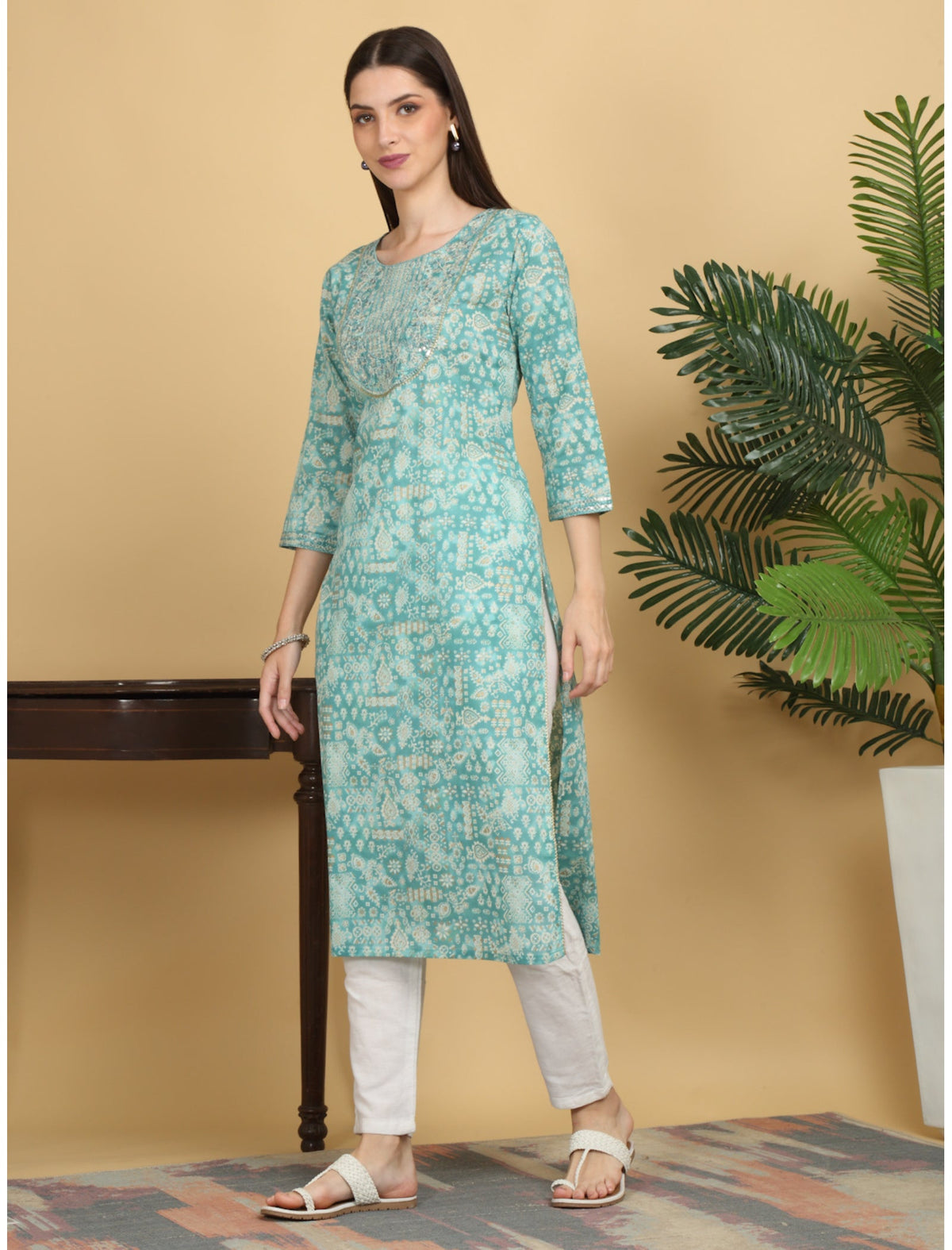 Rangvastra Cotton Ethnic Motifs Printed Straight Kurta