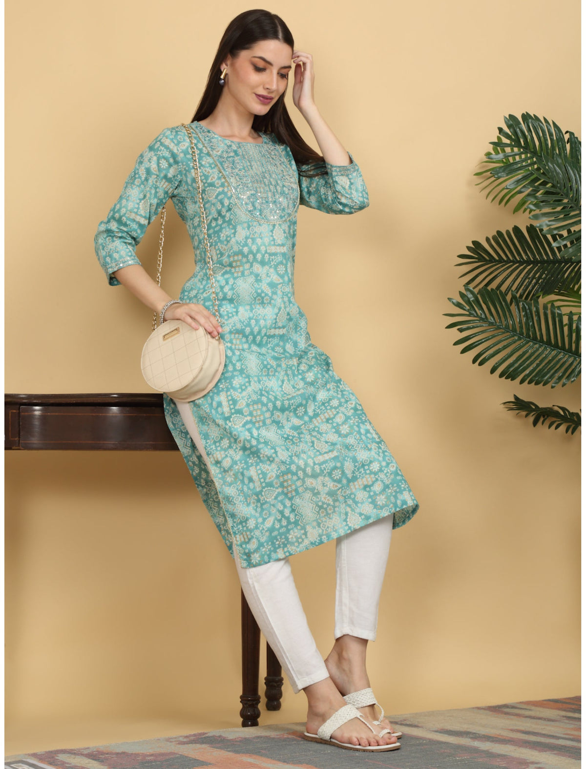 Rangvastra Cotton Ethnic Motifs Printed Straight Kurta