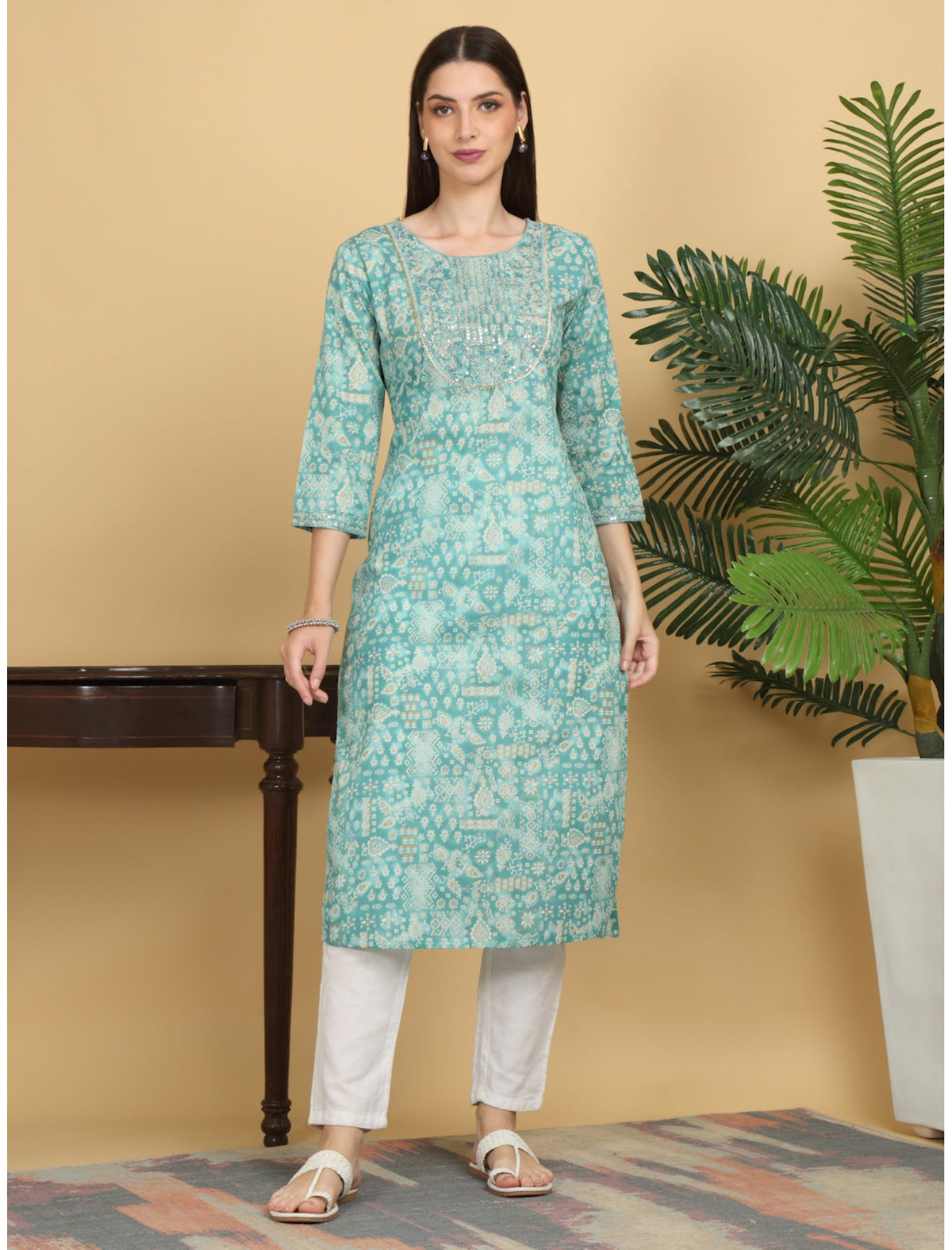 Rangvastra Cotton Ethnic Motifs Printed Straight Kurta