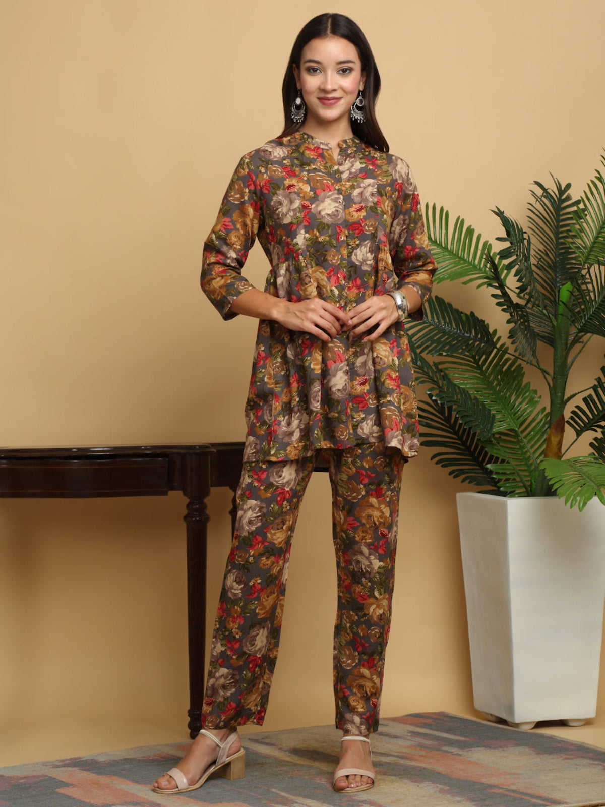 Rangvastra Rayon Foil Floral Print Co-Ord set