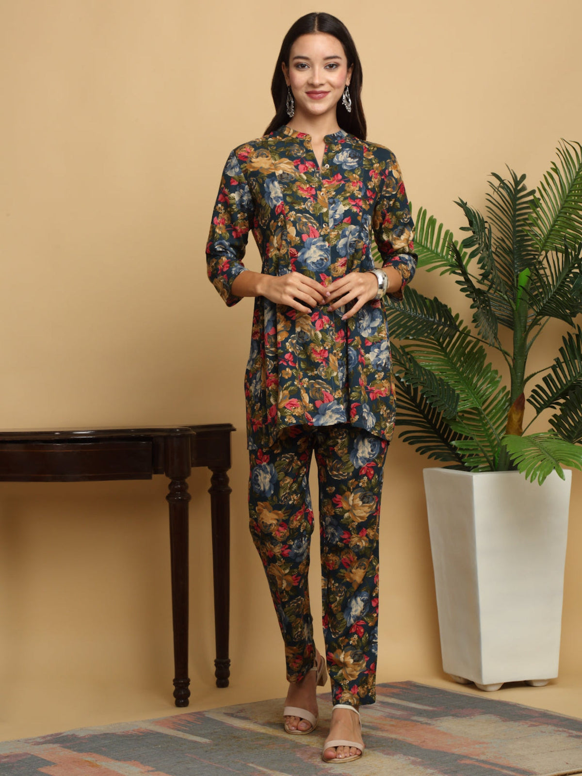 Rangvastra Rayon Foil Floral Print Co-Ord set