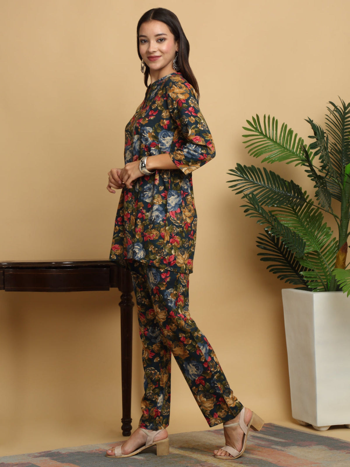 Rangvastra Rayon Foil Floral Print Co-Ord set