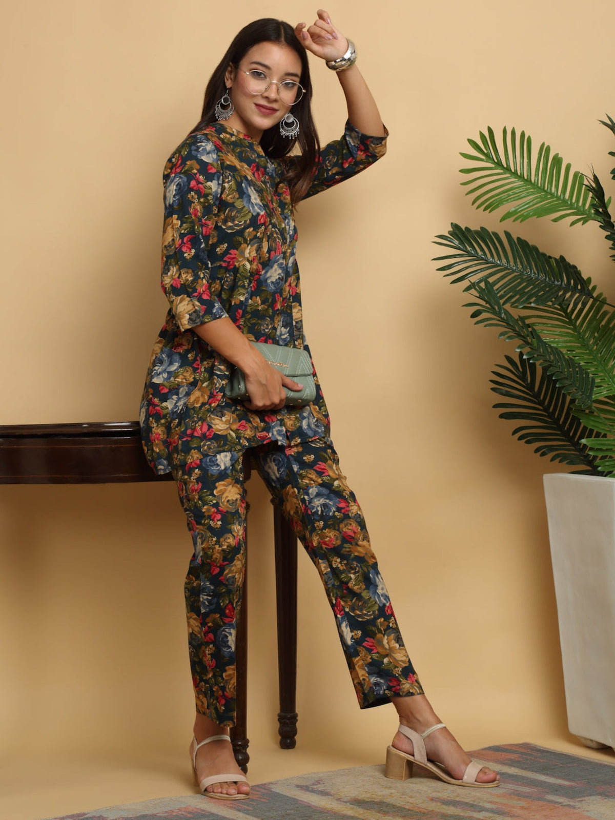 Rangvastra Rayon Foil Floral Print Co-Ord set