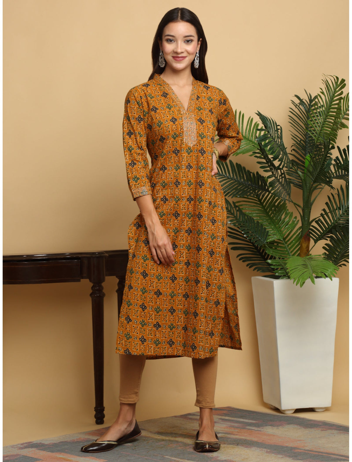 Rangvastra Cotton Printed Straight Kurta