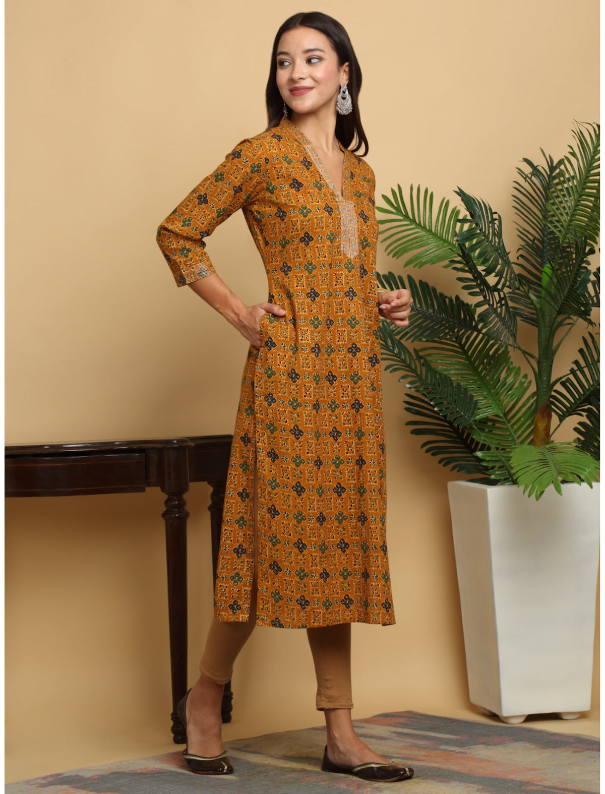 Rangvastra Cotton Printed Straight Kurta