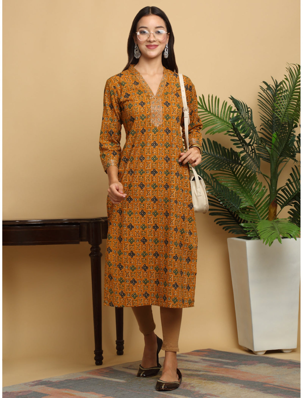 Rangvastra Cotton Printed Straight Kurta