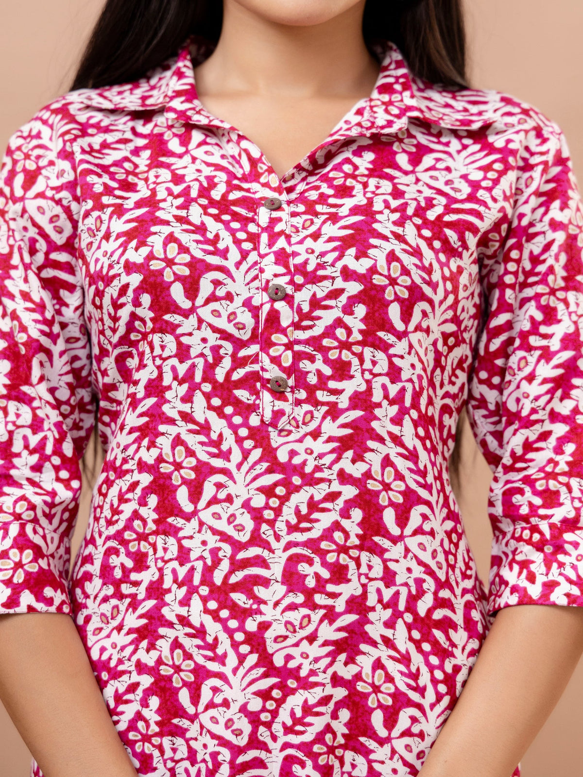 Rangvastra Pink & Light Blue Ethnic Motif Rayon Straight Kurta
