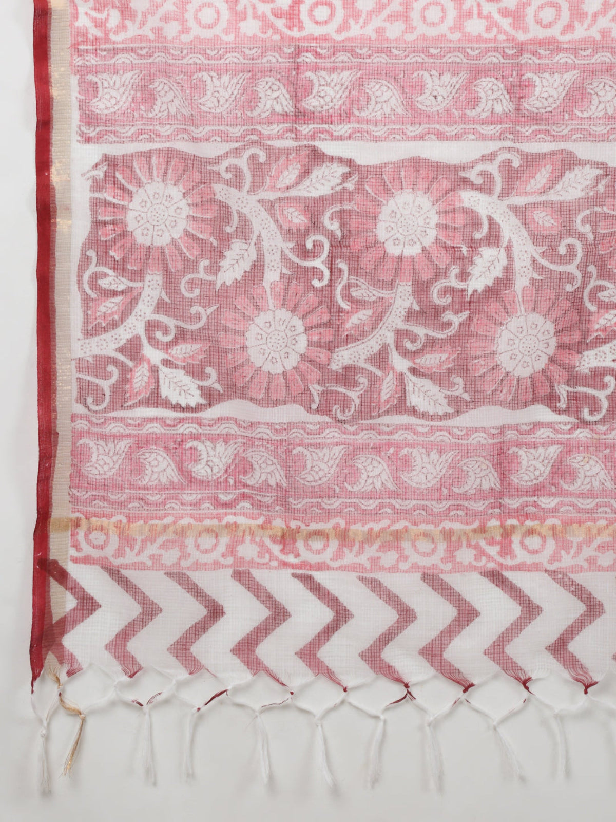 Rangvastra Cotton Red Hand Block Floral Printed Kurta Set