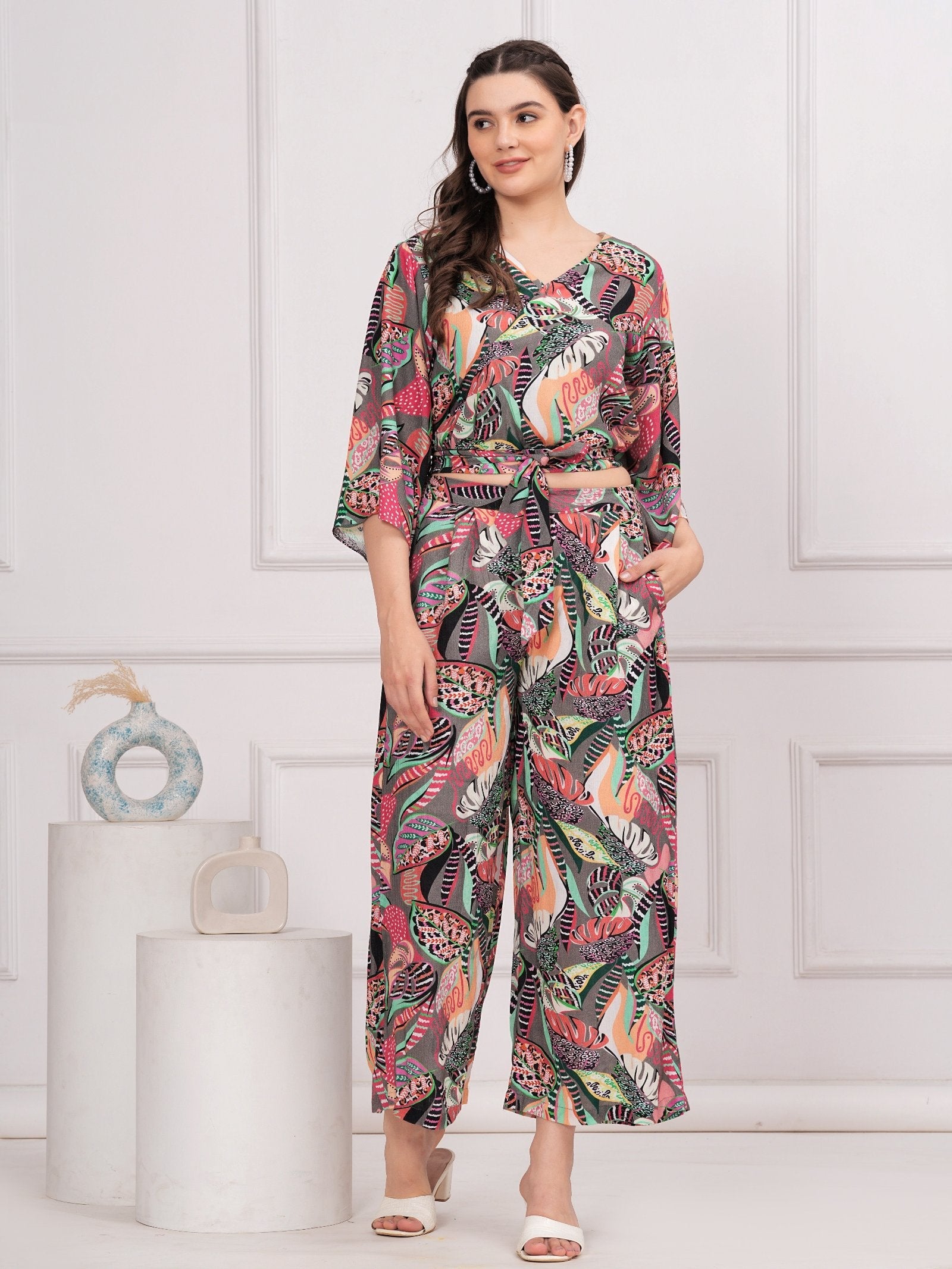 Rangvastra Rayon Multicolour Printed Co-ords Set