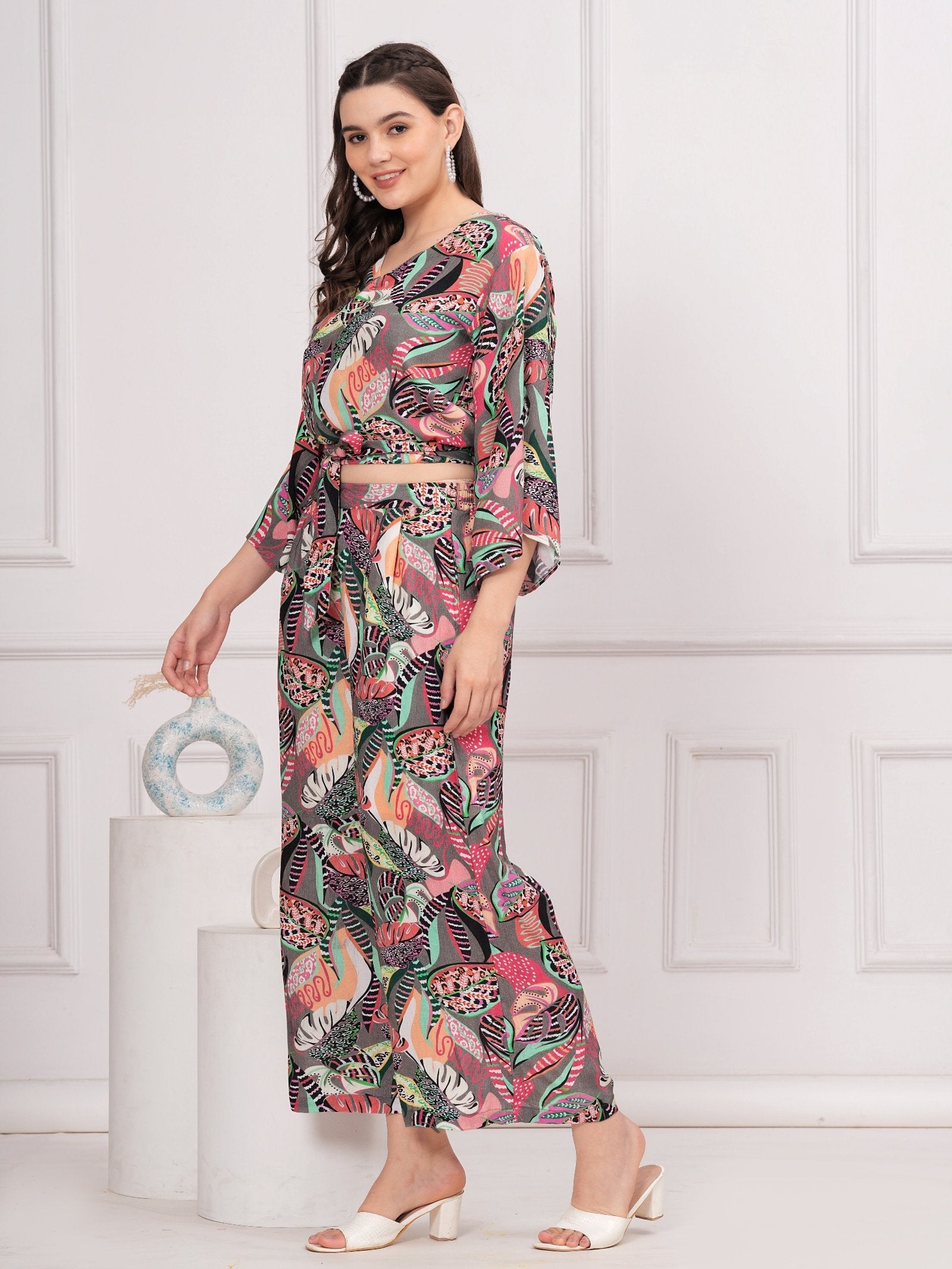 Rangvastra Rayon Multicolour Printed Co-ords Set