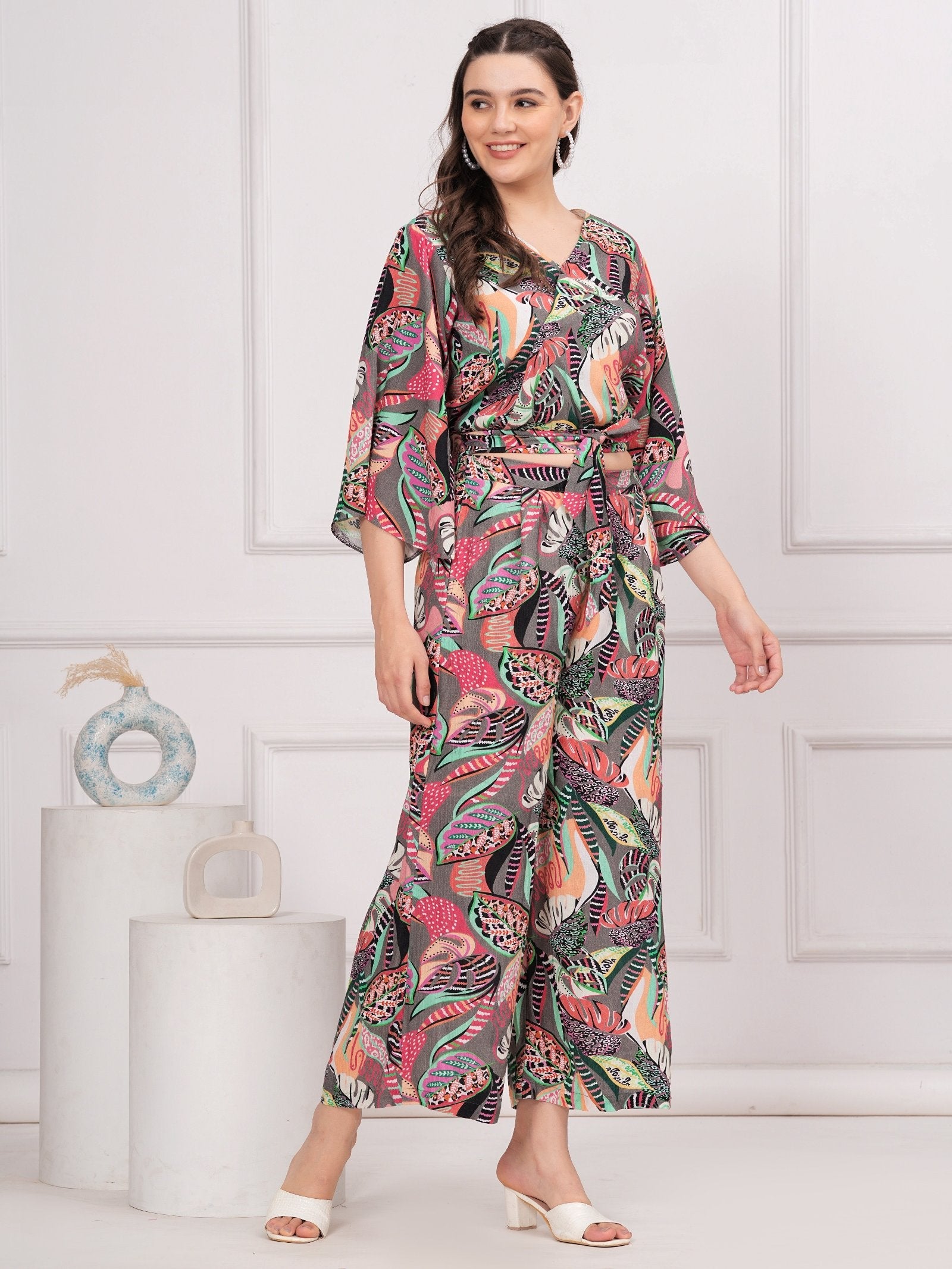 Rangvastra Rayon Multicolour Printed Co-ords Set