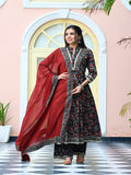 Rangvastra Cotton Black Hand Block Floral Printed Kurta set