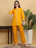 Rangvastra Rayon Solid Print Embroidery Co-Ord Set