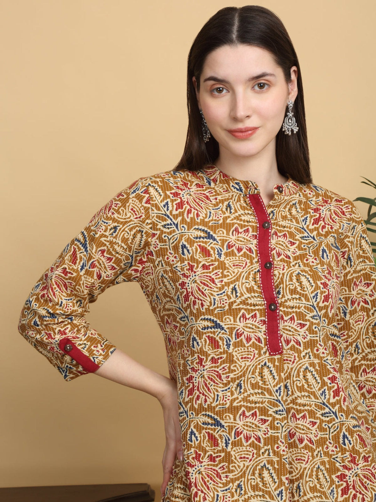 Rangvastra Mustard Printed Top