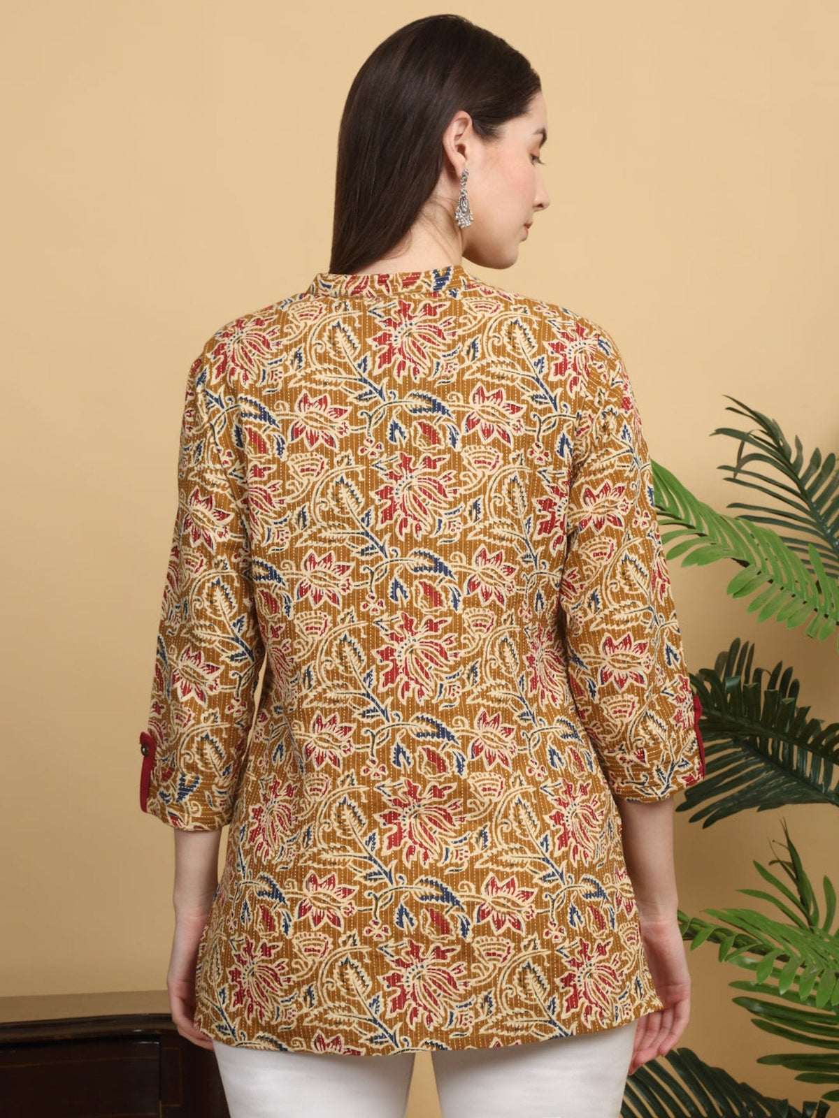 Rangvastra Mustard Printed Top