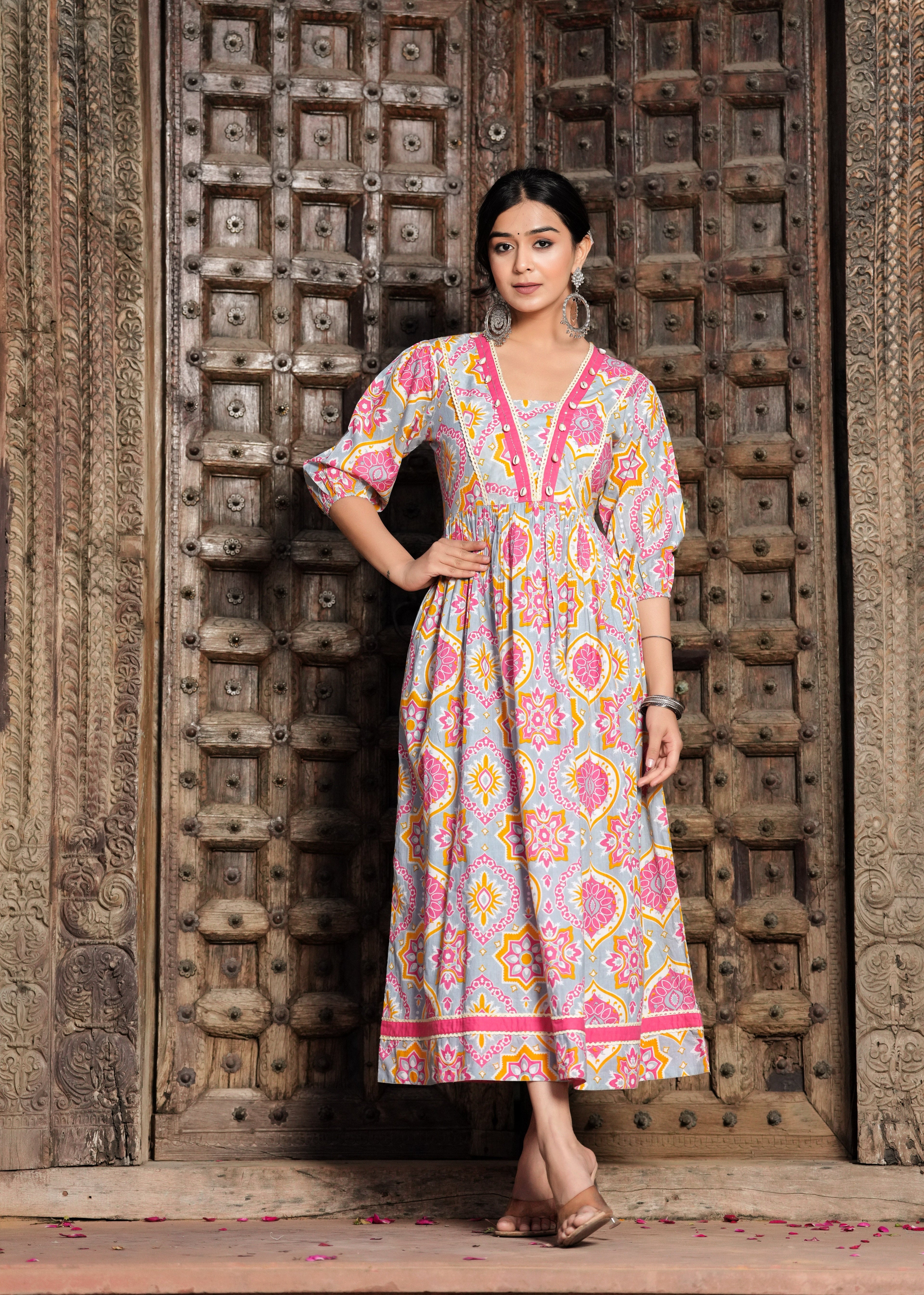 Rangvastra Cotton Floral Printed Kurta