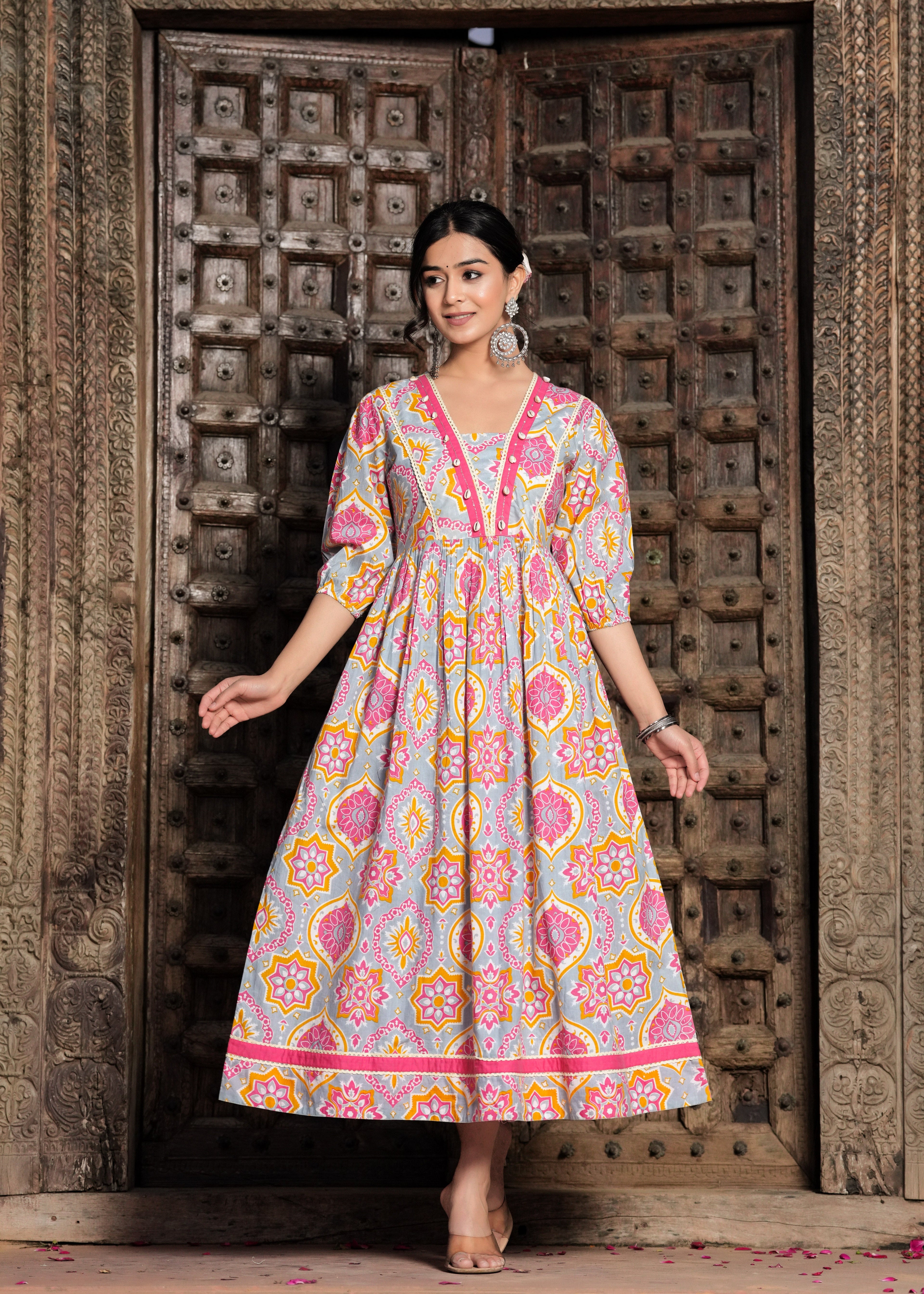 Rangvastra Cotton Floral Printed Kurta