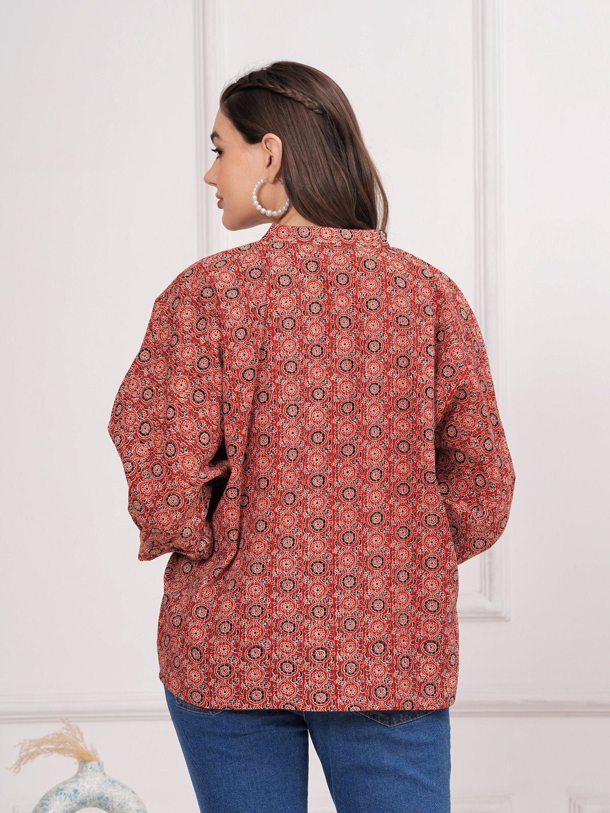 Rangvastra Cotton Katha Printed Top