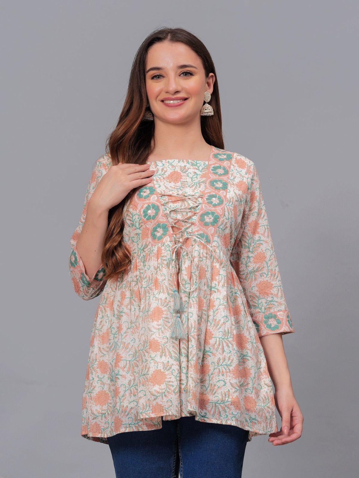 Rangvastra Cotton Floral Printed Top
