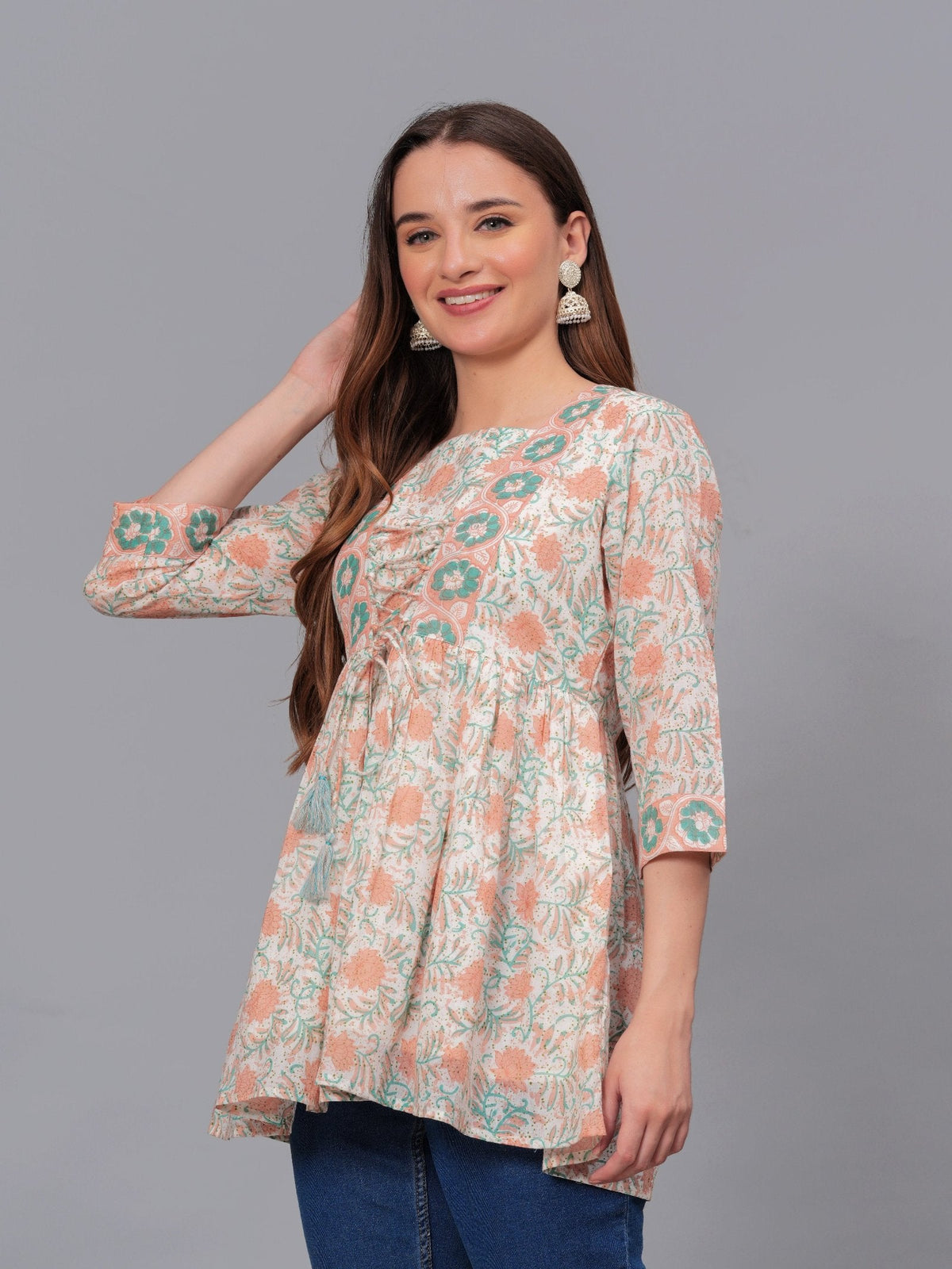 Rangvastra Cotton Floral Printed Top