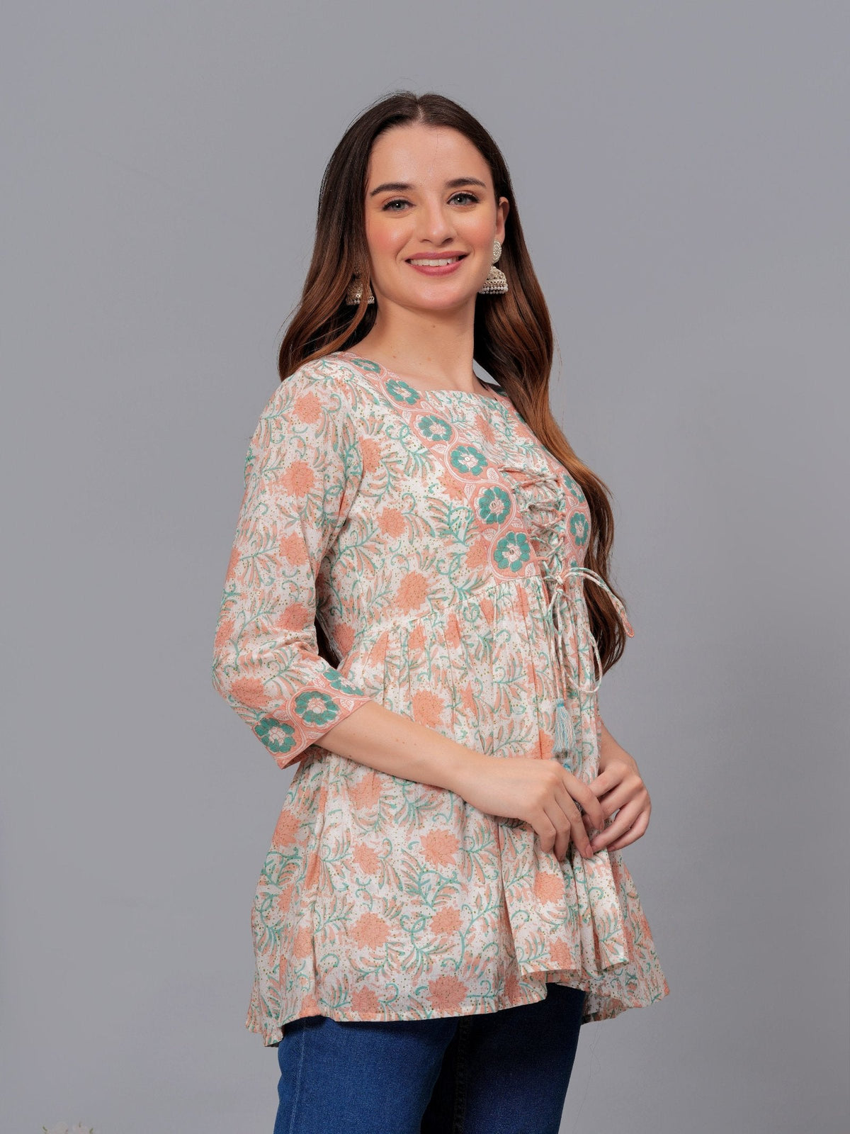 Rangvastra Cotton Floral Printed Top