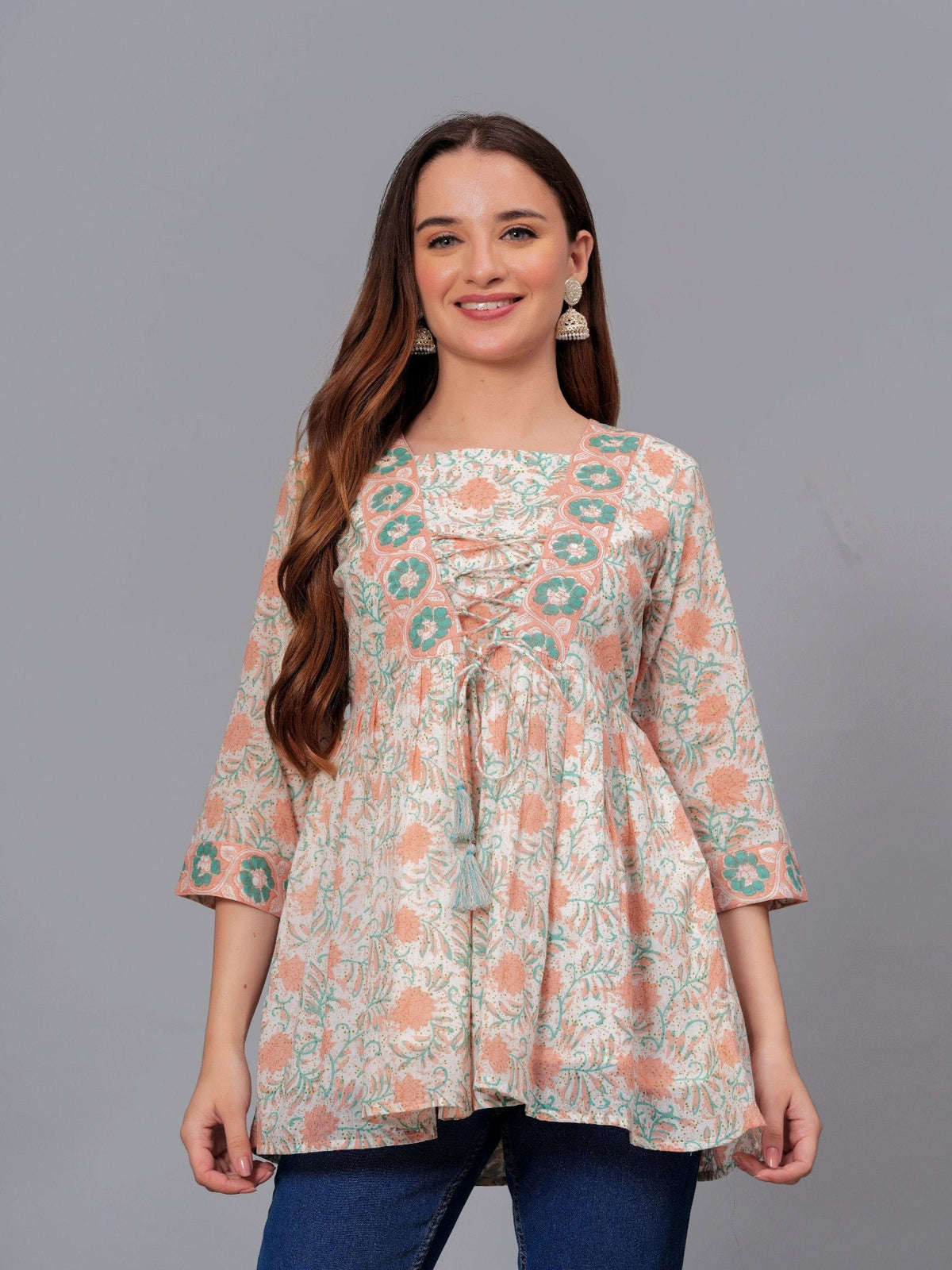 Rangvastra Cotton Floral Printed Top