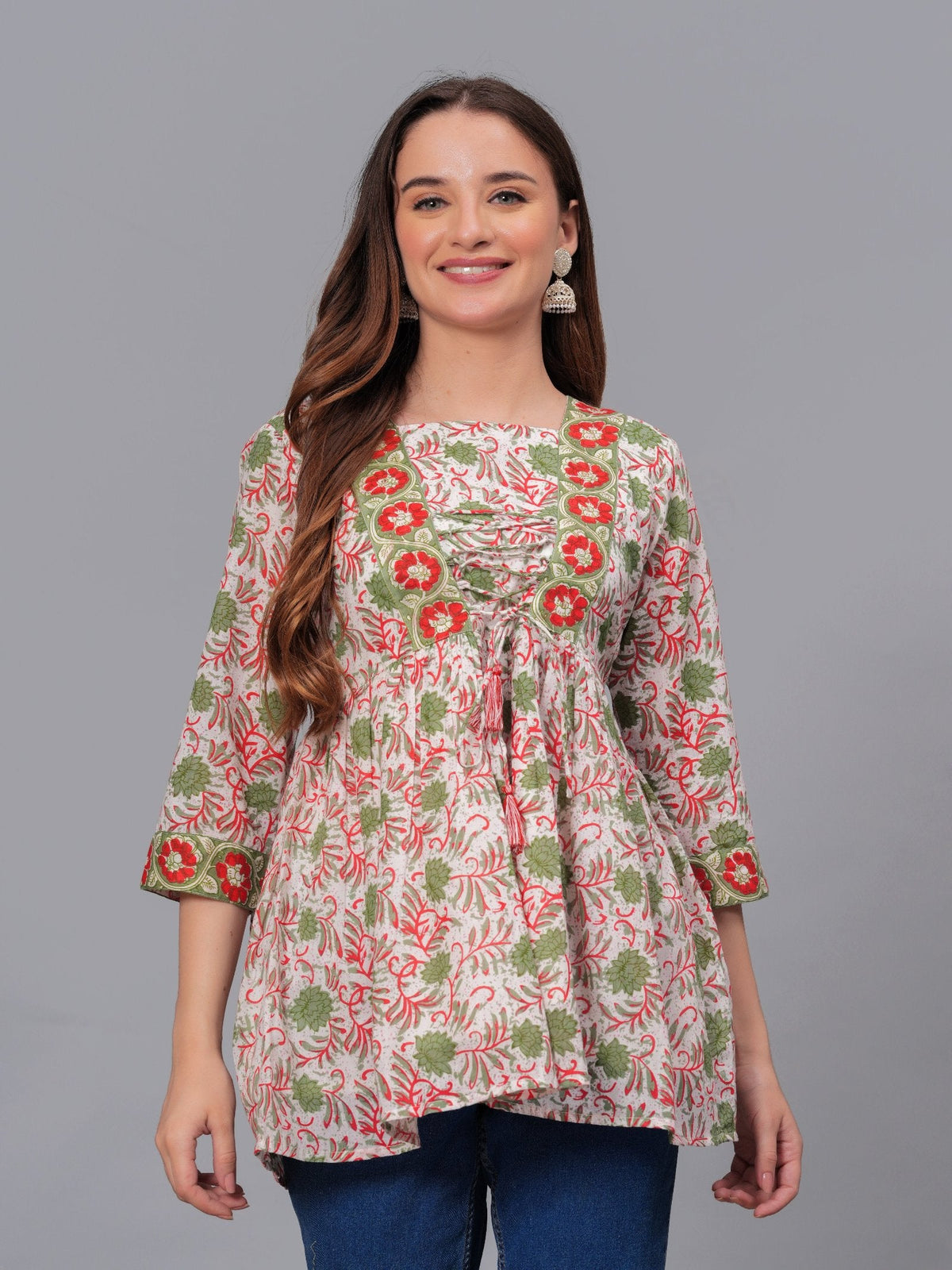 Rangvastra Cotton Floral Printed Top
