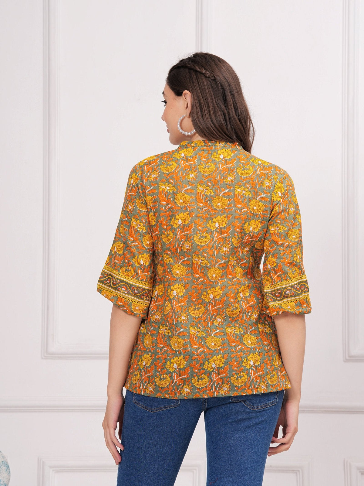 Rangvastra  Cotton Floral Print Top