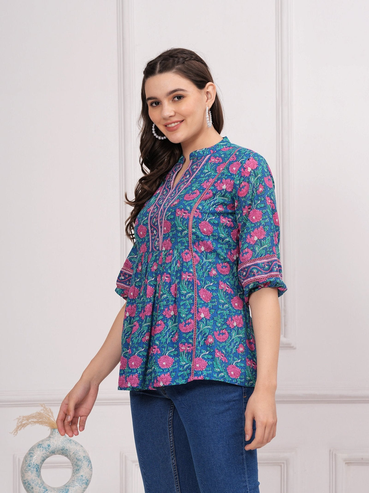 Rangvastra  Cotton Floral Print Top