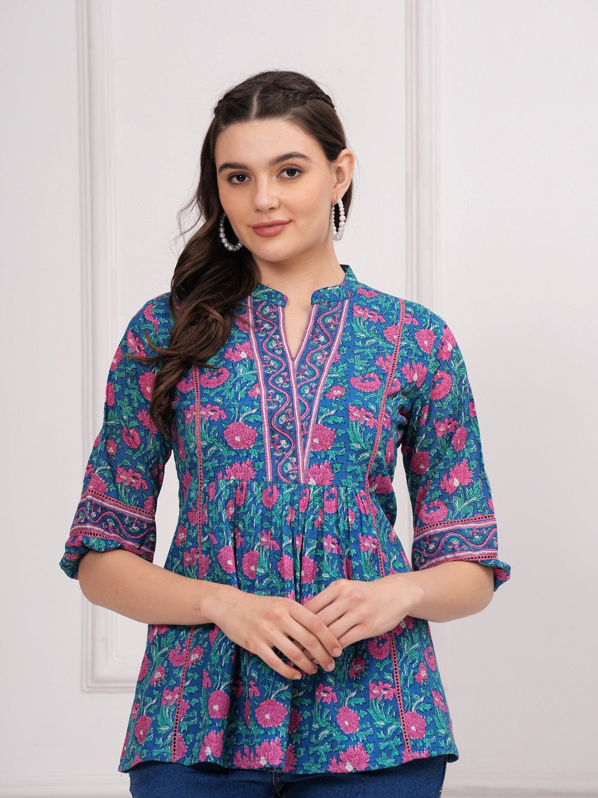 Rangvastra  Cotton Floral Print Top