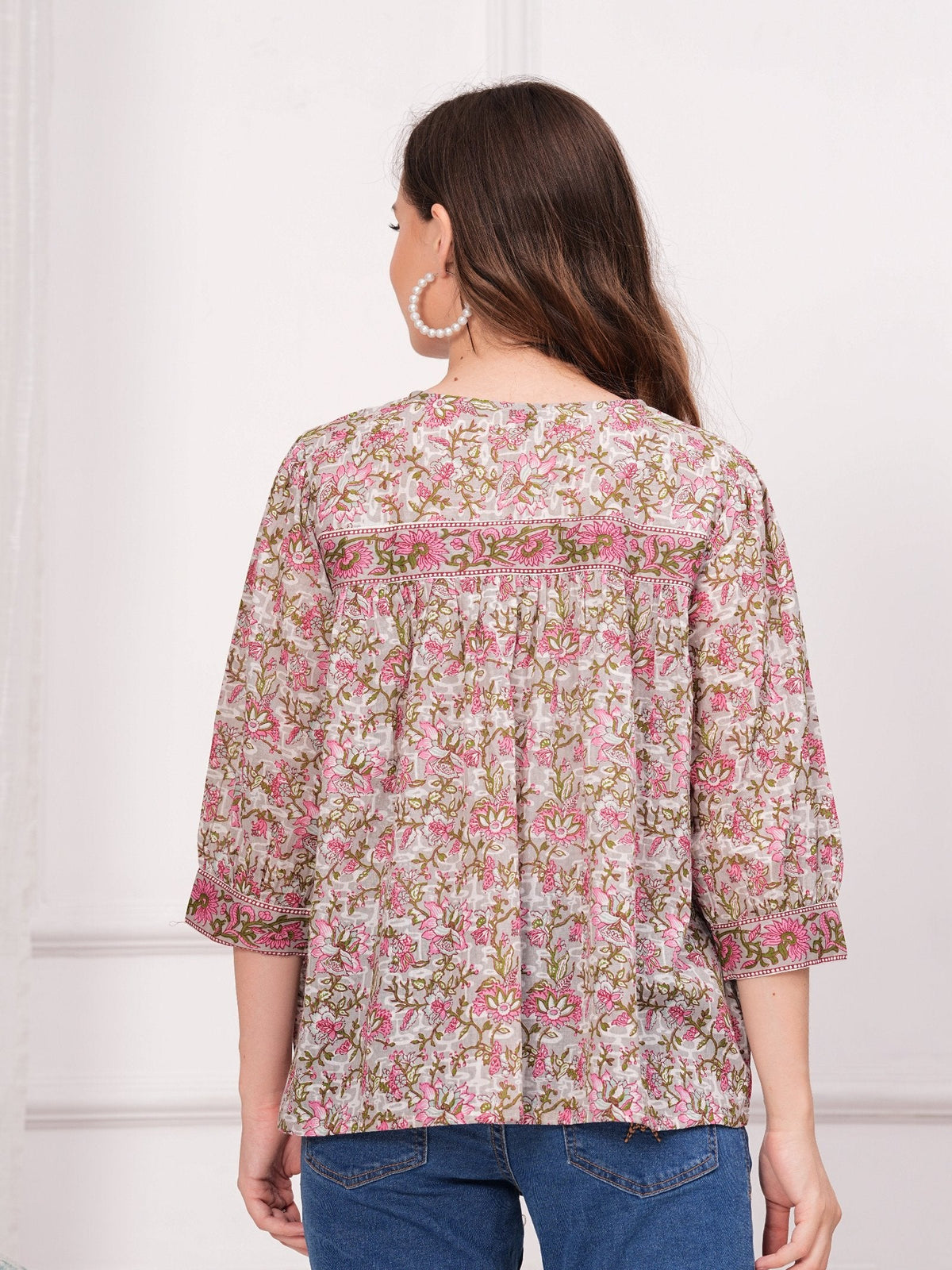 Rangvastra Cotton Floral Printed Top