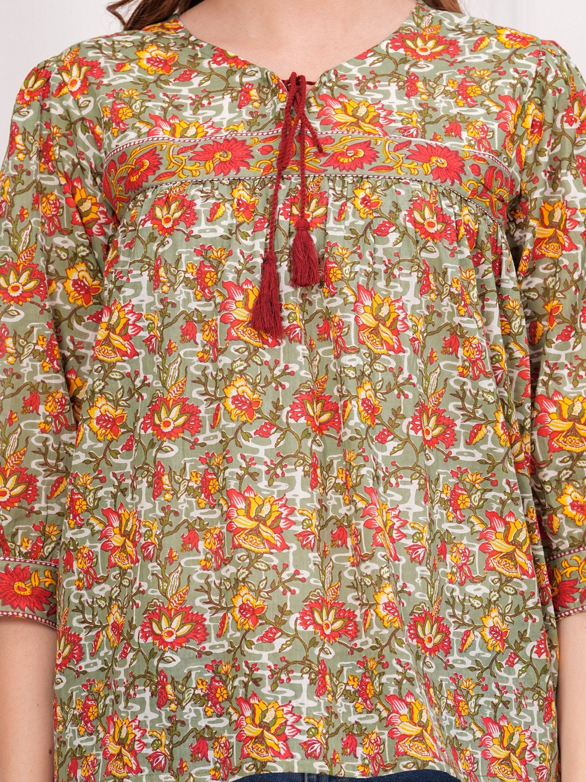 Rangvastra Cotton Floral Printed Top