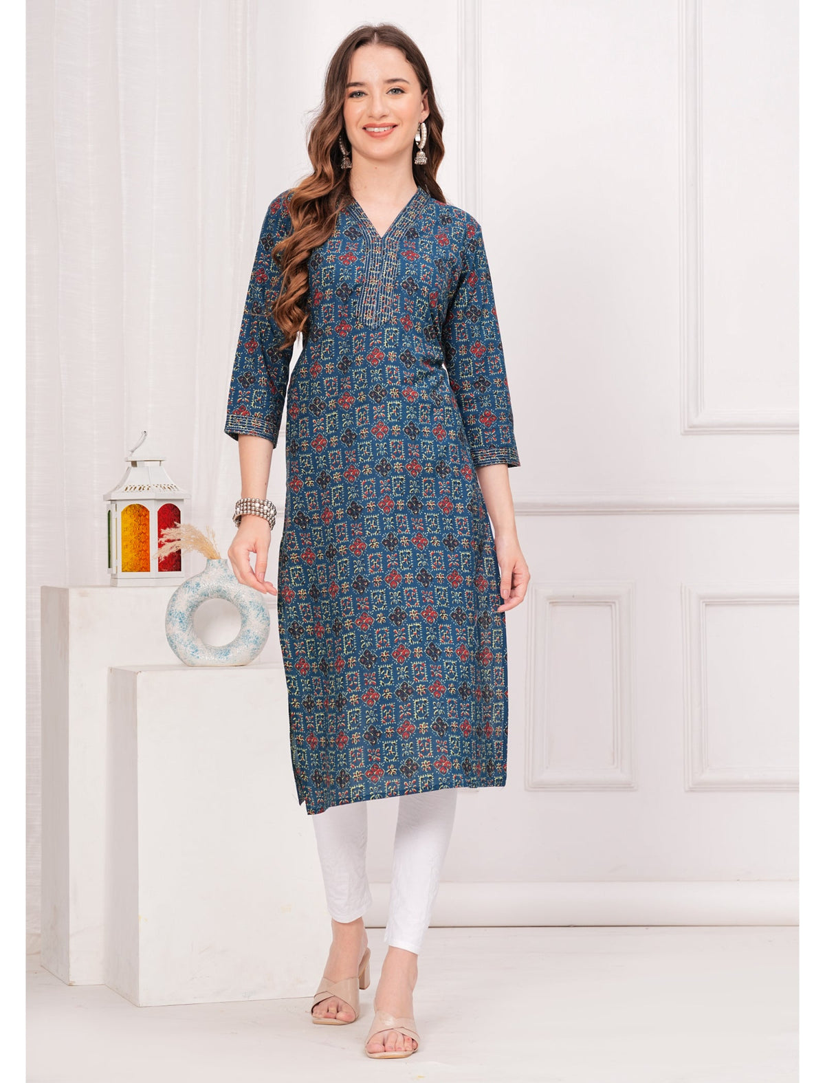 Rangvastra Cotton Printed Straight Kurta