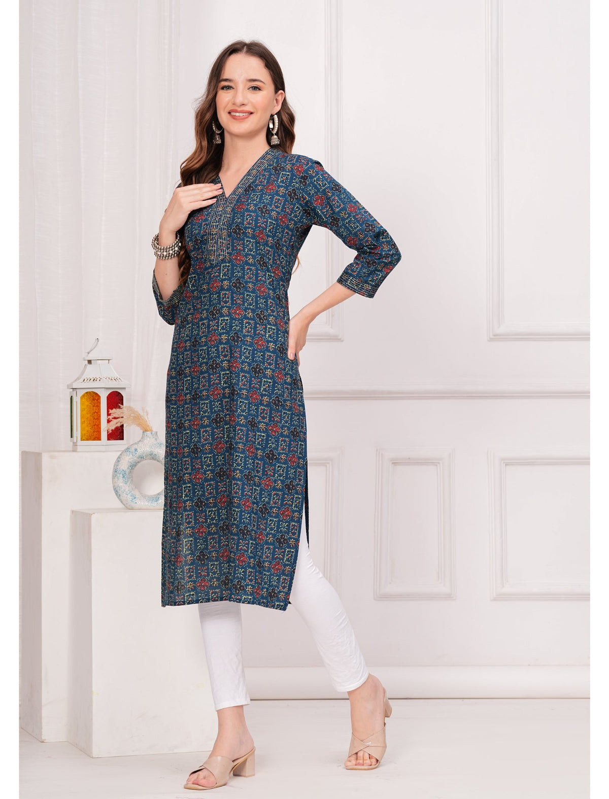 Rangvastra Cotton Printed Straight Kurta
