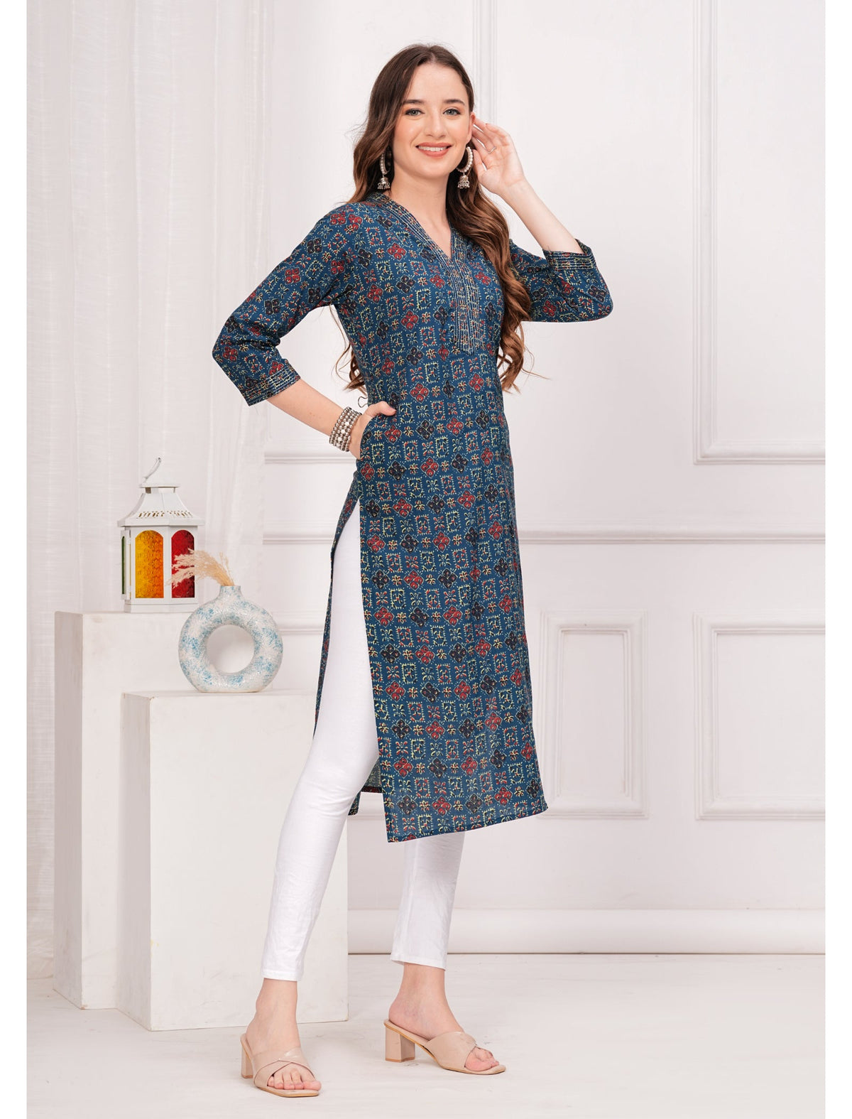 Rangvastra Cotton Printed Straight Kurta