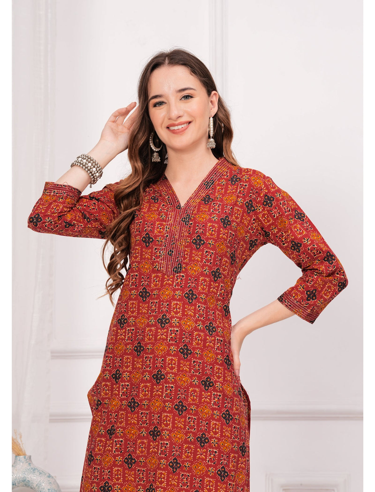 Rangvastra Cotton Printed Straight Kurta