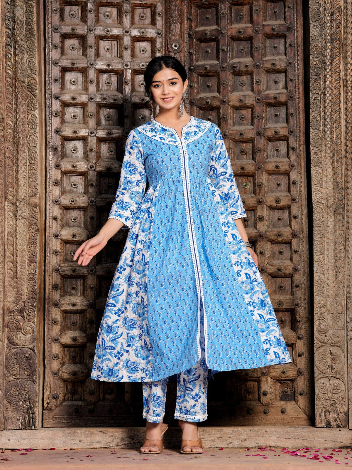 Rangvastra Cotton Floral Print Kurta Set