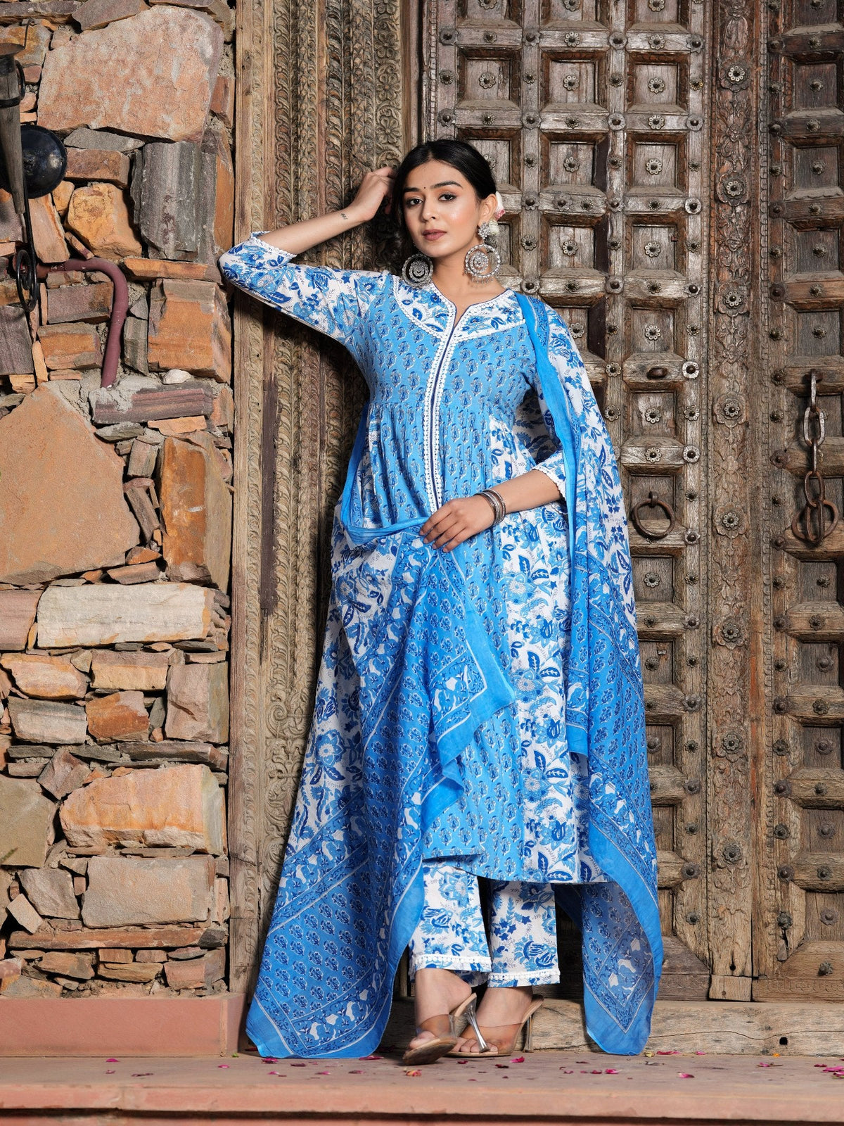 Rangvastra Cotton Floral Print Kurta Set