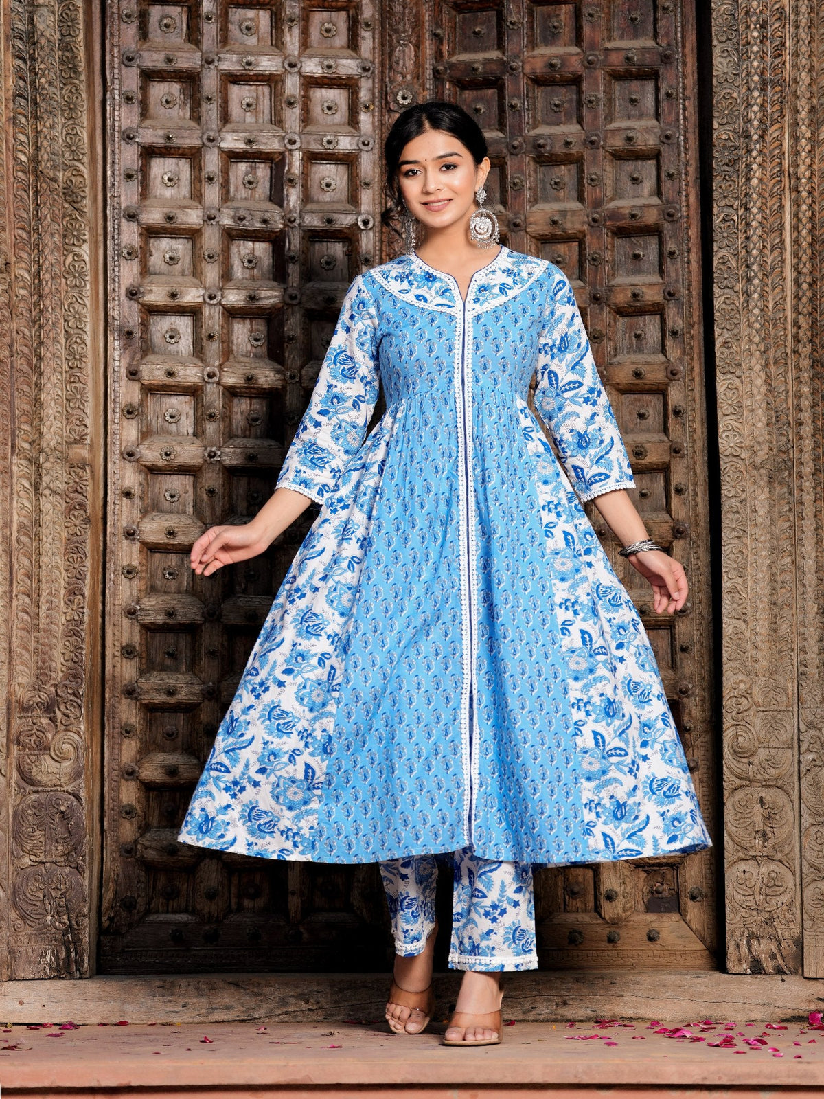 Rangvastra Cotton Floral Print Kurta Set