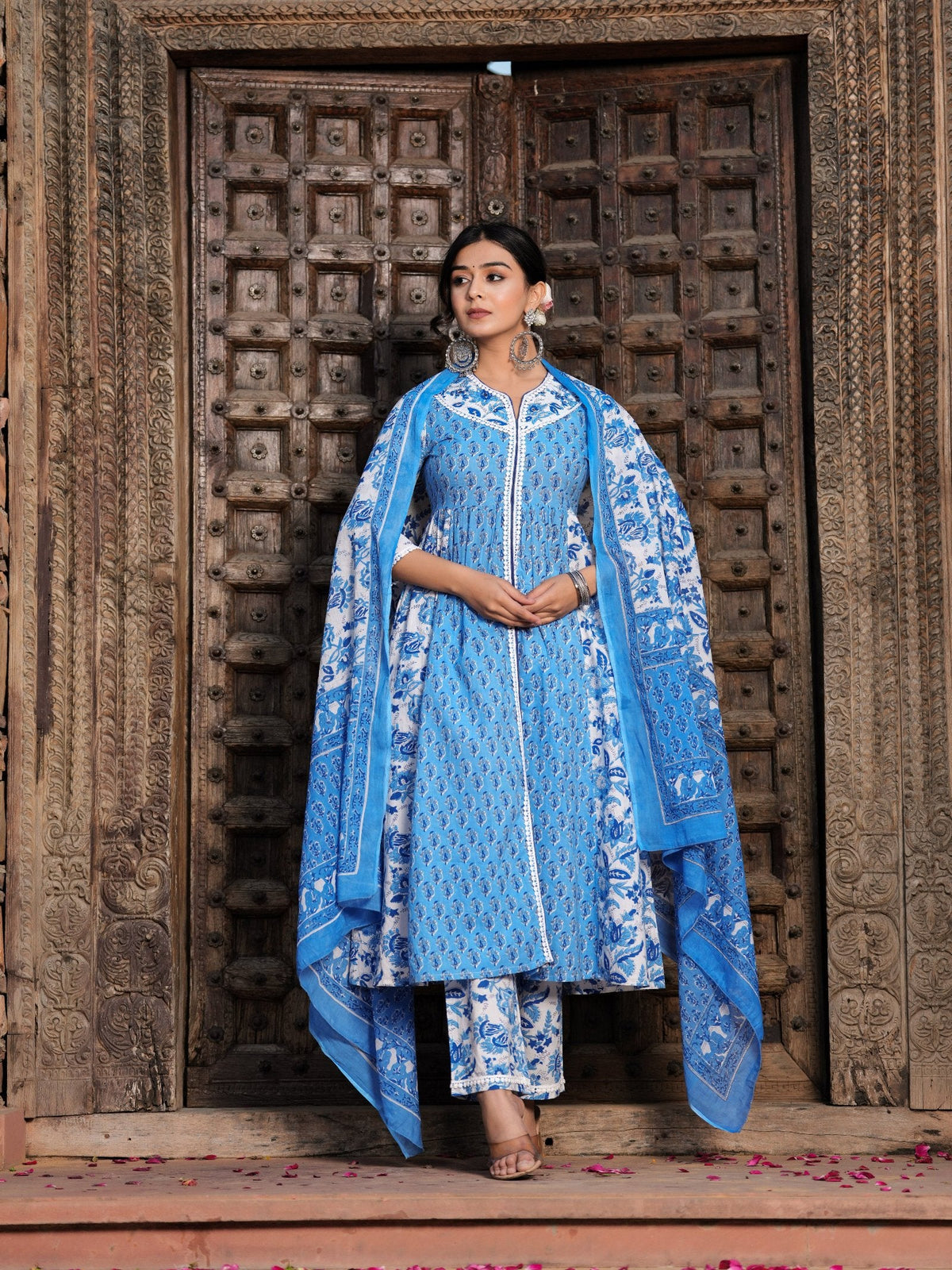 Rangvastra Cotton Floral Print Kurta Set